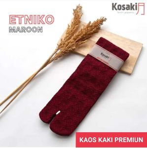 Kaos Kaki Muslimah Kaos Kaki Jempol Kaos Kaki Motif Timbul KOSAKI Etniko - MAROON