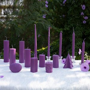 Purple Soy Wax Candle Romantic Atmosphere Wedding Holiday Dinner Soft Match Candlelight Dinner Candlestick Decoration