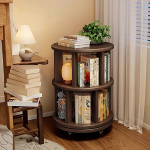 Rotatable Mobile Bedside Bookshelf