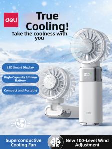 deli | Super Quiet Strong Mini Handheld Fan Rechargeable Portable Student