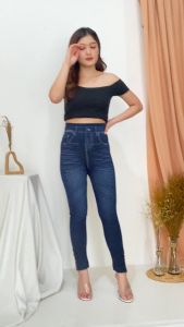 Legging Jeans Berkualitas Tinggi: Legging Jeans Sleting Mutiara & Legging Jeans Zipper