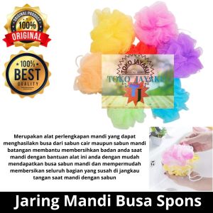 TJ Spons Jaring Mandi Pembersih Badan Perlengkapan Mandi Jaring Busa Mandi Pengangkat Kotoran Badan Shower Puff Sponge Mandi Pembersih Badan
