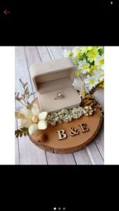 Tempat cincin / ringbox bludru rustic