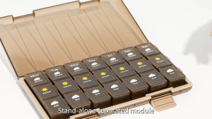 กล่องใส่ยา 28 ช่อง ตลับใส่ยา กล่องใส่ยาพกพา เซ็ตตลับใส่ยา แบบ 1 สัปดาห์ 28 ช่อง รุ่น Vilscijon