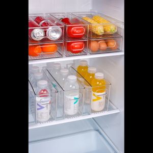 【Woody】 Transparent Refrigerator Organizer Bin Storage Box Compartment Refrigerator Drawer Fridge Storage Bin Containers Pantry Freezer