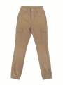 Sale! Women’s Khaki High Waist Cargo Jeans Slim Fit With Pocket Street Style Fashion. 