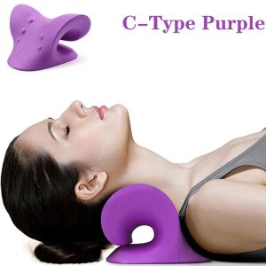 Neck and Shoulder Relaxer Corrector Vertebra Massager Cloud Pillow Cervical Stretcher Acupressure Point Relief Pain Traction