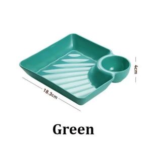 Chips and Dip Plates Plastic Serving Platter Dumpling Plate with Dipping Saucer Divided Snack Serving Dishes for Appetizer