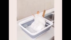 Rak Pinggan Mangkuk Foldable Drying Dish Rack PP Folding Kitchen Tableware Board Organizer Rak Pinggan