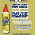 Cairan pembersih penghilang noda saos kecap pada pakaian kain baju seragam celana dan kain lainnya. 