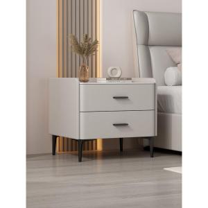 DANBIYIN | Modern Minimalist Bedside Table Luxury Storage Wooden Rock Plate