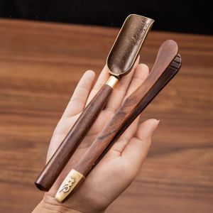 Black Ebony Tea Spoon Tea Clip Tea Set Accessories Solid Wood Anti-slip Cup Clip Tea Leaf Clip Single Tea Tool for Business Use