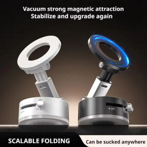 Double-sided Vacuum Magnetic Suction Cup Phone Holder 360 Rotation Stand Mount Car Dashboard Foldable Bracket