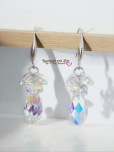 [D.T.C Crystals] Swarovski AB Clear Drop Earrings