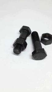 Baut Mur Baja Ukuran 1/2 x 1 3/4 NF  Universal drat Kasar warna kuningan dan hitam bahan besi 1 pcs