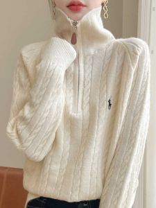 Womens Thickened High Collar Loose Knitted Sweater Half Zipper Casual Warm Coat Comfortable Loose Fit Fall Winter Outerwear