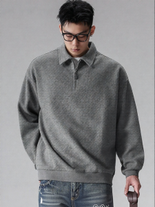 Wood soon | Autumn Winter Casual Loose Versatile Mens Half-Zip Hoodie