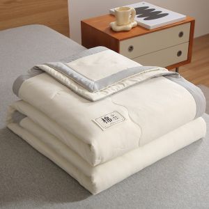 Pure Cotton Air Conditioner Quilt Spring Autumn Style Washable Student Thin Quilt Lightweight Breathable Comforter Cover Included