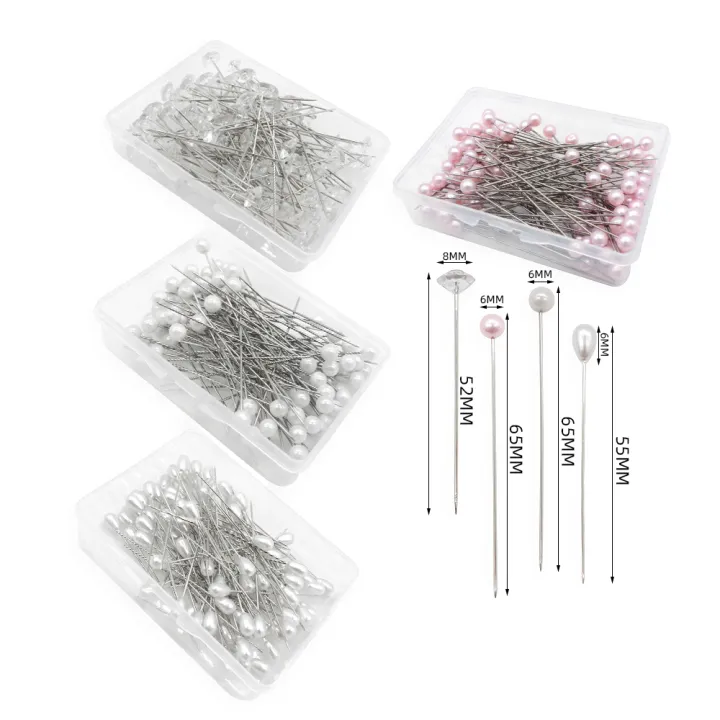 Tackling Pin Flower Tackling Pear-shaped Diamond Pearl White Mixed Color Pin 65mm ...
