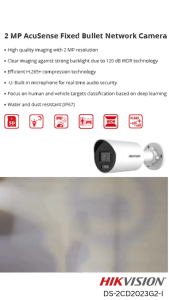 DS-2CD2023G2-I Hik vision 2 MP AcuSense Fixed Bullet Network Camera