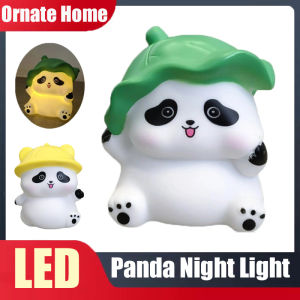 Panda LED Night Light Living Room Cute Panda Plastic Lamp Bedside Decor Creative Kids Night Light Birthday Gift Decoration