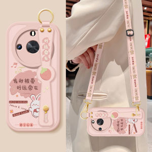 Honor X50i pro GT Silicone Protective Phone Case Womens Crossbody Strap Lanyard Full Cover Drop Protection Shell Couple Cute Style