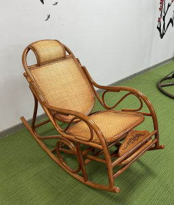 Indoor Wicker Rocking Chair Natural True Vine Plant Woven Elderly Nap Chair Home Use Leisure Old Fashioned Recliner Chair