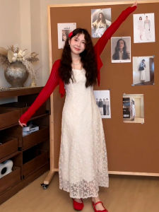 PEIZIXUAN | French Style White Lace Summer Beach Maxi Dress