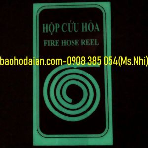 Bảng báo hộp cứu hỏa chất liệu nhựa PVC dạ quang