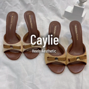 Nicholas Edison Heel Caylie Slip on tali pita stiletto model anyam Terbaru