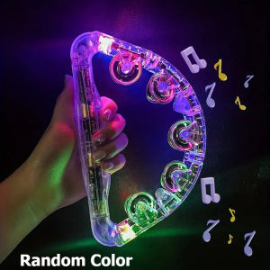 Colorful LED TambourineColorful LED TambourineHandheld Musical Flashing RattlesParty Supplies for Birthday Anniversaries Gift