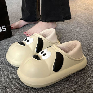 Womens Cotton Slippers Winter Waterproof with Heel Indoor Home Anti-slip Warm Outdoor Wearable Couples Slippers 2025 New Model