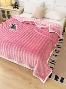 Rabbit Fleece Blanket Soft Bubble Blanket