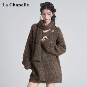 La Chapelle | Design Feel Wrap Scarf Turtleneck Sweater Top