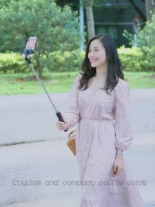 S05-S Bluetooth Selfie Stick 360 Degree Rotation with Remote Lightweight Compact Portable Easy to Use Made of Good Quality Material Can be Used as a Built-in Phone Stand