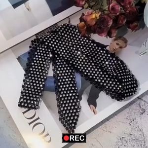 Vòng đeo cổ dây quàng đen đính đá kim cương nhân tạo Hàn Quốc có thể làm thắt lưng