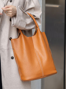Royal Bagger Tote Bags for Women Genuine Cow Leather Fashion Simple Ladies Composite Bag Large Capacity Commuter Handbag 9955