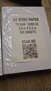 A5 Bond Paper Machine Cut for Notepads Notebooks and Journals 70gsm Substance 20