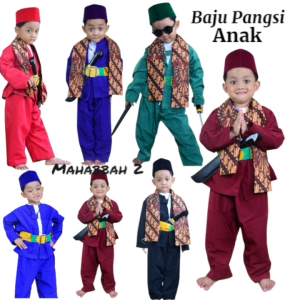 Baju Pangsi Betawi Anak Lengkap Paket Komplit Pakaian Adat