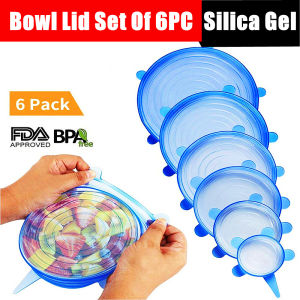 Silicone Stretch Lids Reusable Food CoverKitchen Silicone Bowl Food Covers(6 Pack Various Size) Durable Eco-friendly Stretch Cover Silicone Lids for Containers Suitable for Refrigerator and Microwave