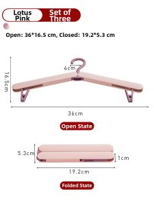 Portable Travel Foldable Clothes Hanger Anti-marks Clamp