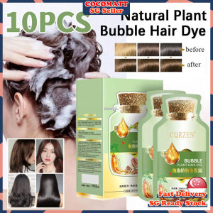 ❤️SG stock❤️ Natural plant bubble hair dye shampoo for grey hair coverage / Hair colour shampoo / Black hair dye shampoo / 泡泡盖白发染發劑 / 泡泡染 / 染发洗发水