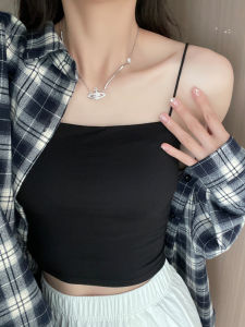 Spaghetti Strap Camisole Womens Summer Suit Underwear That Makes Your Back More Beautiful Intimates Integrated with Chest Pad Fashion Tape Outerwear Top