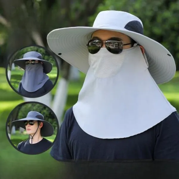 Men%20Dry%20Farm%20Work%20Protection%20Childrens%20Summer%20Outdoor%20Face%20Cover%20Ultraviolet-Proof%20Sun%20Straw%20Bucket%20Hat%20-%20Image%202