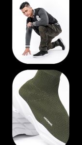 NAZ BELLAMY - Sepatu Pria Kaus Kaki Kasual Sport Navy Sepatu Jogging Santai Pria 100% LOKAL