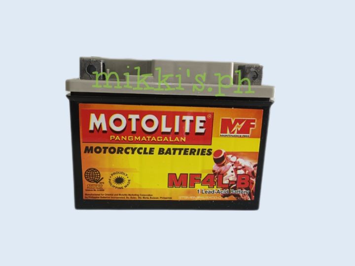 Motolite Motorcycle Battery Maintenance Free MF 4L-B | Lazada PH