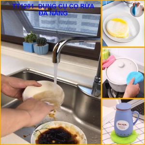 Miếng cọ rửa đa năng cọ xoong nồi lót bếp lót cốc tiện dụng. Miếng cọ rửa silicon - TT1281