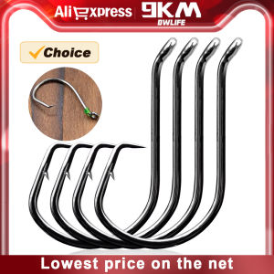 9KM Circle Fishing Hooks 25~50Pcs Offset Carp Fishing Live Bait Barbed Hooks Catfish Bass Octopus Fishing Hooks Tackle Saltwater