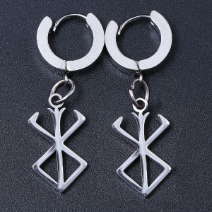 Japanese Anime Berserk logo Brand of Sacrifice Earrings Pendant Black Swordsman Guts Metal Cosplay Toys Jewelry Gifts
