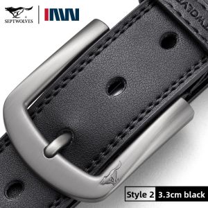 SEPTWOLVES | Mens Genuine Leather Pin Buckle Belt